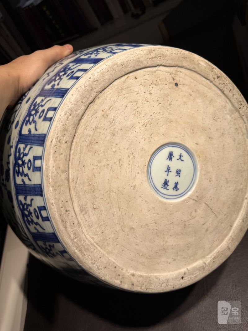 明万历 青花鱼藻纹大罐 - 图22